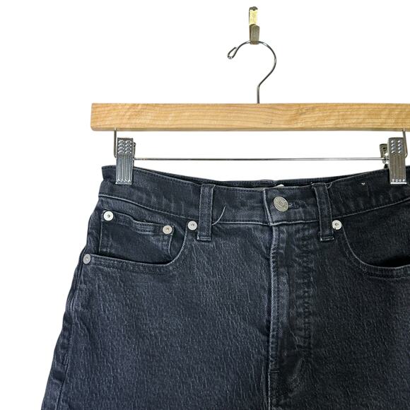 Madewell The ’90s Straight Jeans Womens 26 Black High Rise Stretch Clean Girl - Picture 5 of 9